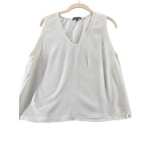 NU Influence Womens Tank Top White Size XL Rayon Blend Pullover Sleeveless